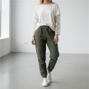 pantalone felpato con polsino cold